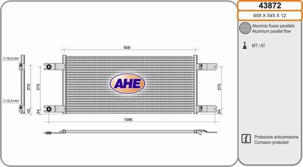 AHE 43872 - Конденсатор, кондиціонер avtolavka.club