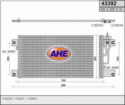 AHE 43392 - Конденсатор, кондиціонер avtolavka.club