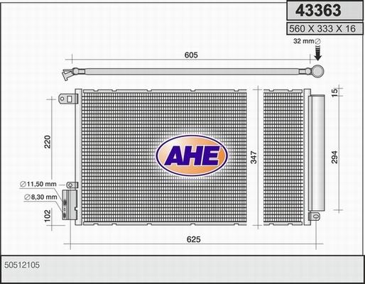 AHE 43363 - Конденсатор, кондиціонер avtolavka.club