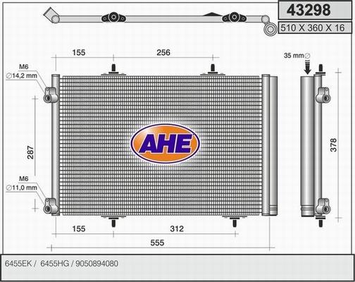 AHE 43298 - Конденсатор, кондиціонер avtolavka.club