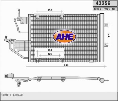 AHE 43256 - Конденсатор, кондиціонер avtolavka.club