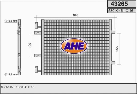 AHE 43265 - Конденсатор, кондиціонер avtolavka.club