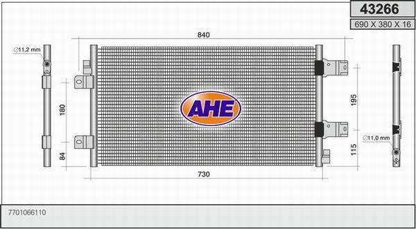 AHE 43266 - Конденсатор, кондиціонер avtolavka.club