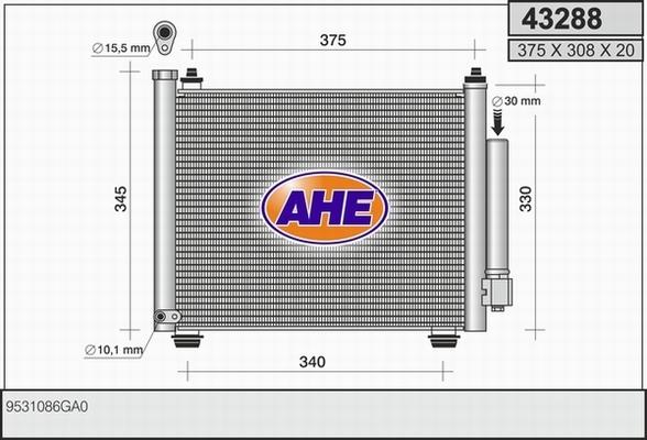 AHE 43288 - Конденсатор, кондиціонер avtolavka.club