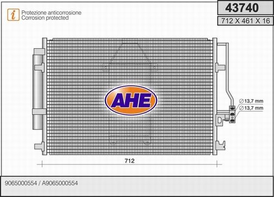 AHE 43740 - Конденсатор, кондиціонер avtolavka.club