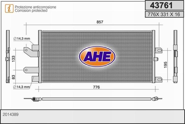 AHE 43761 - Конденсатор, кондиціонер avtolavka.club