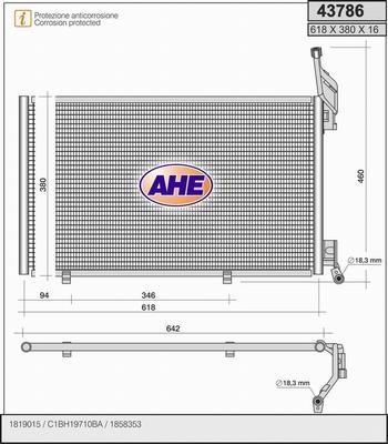 AHE 43786 - Конденсатор, кондиціонер avtolavka.club