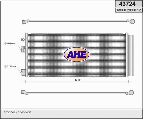 AHE 43724 - Конденсатор, кондиціонер avtolavka.club