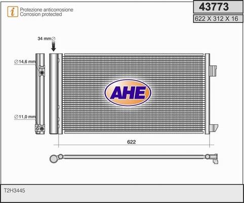 AHE 43773 - Конденсатор, кондиціонер avtolavka.club