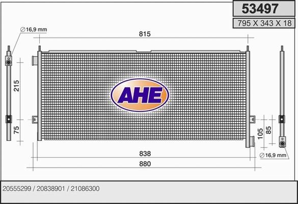 AHE 53497 - Конденсатор, кондиціонер avtolavka.club