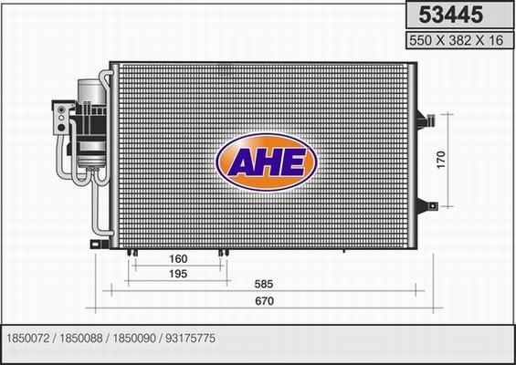 AHE 53445 - Конденсатор, кондиціонер avtolavka.club