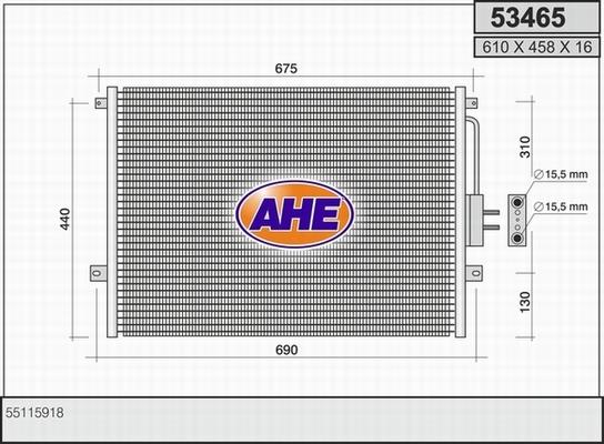 AHE 53465 - Конденсатор, кондиціонер avtolavka.club