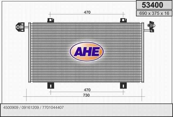 AHE 53400 - Конденсатор, кондиціонер avtolavka.club