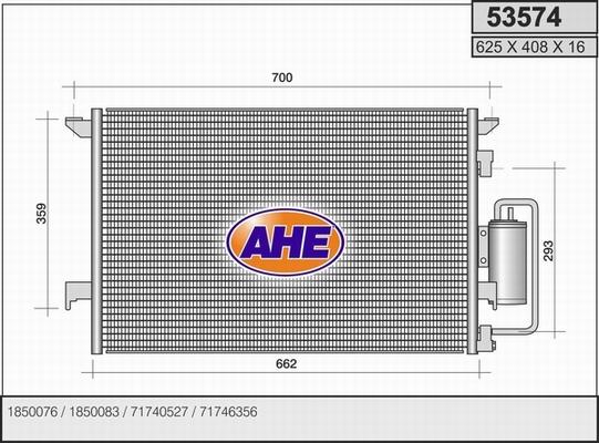 AHE 53574 - Конденсатор, кондиціонер avtolavka.club