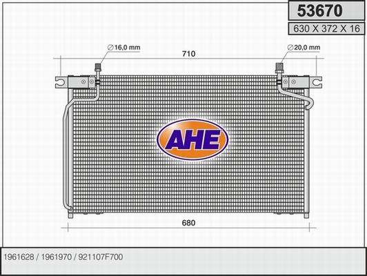 AHE 53670 - Конденсатор, кондиціонер avtolavka.club