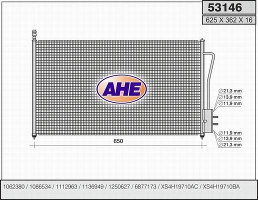 AHE 53146 - Конденсатор, кондиціонер avtolavka.club