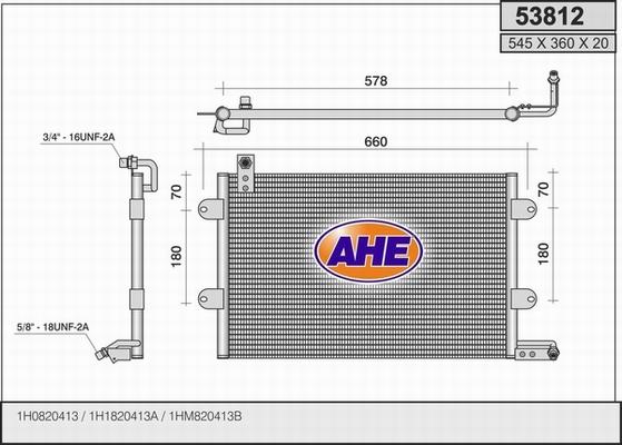 AHE 53812 - Конденсатор, кондиціонер avtolavka.club