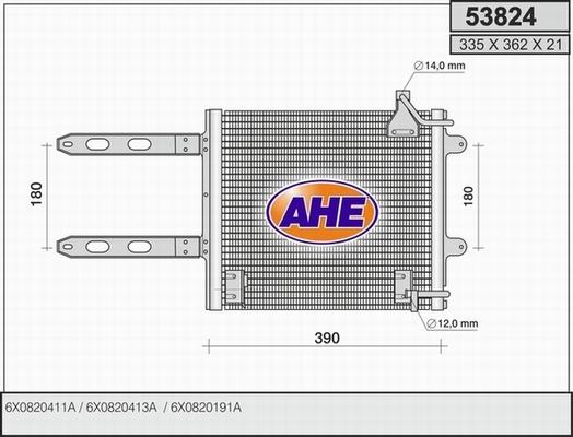 AHE 53824 - Конденсатор, кондиціонер avtolavka.club