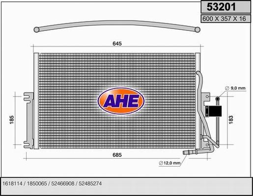 AHE 53201 - Конденсатор, кондиціонер avtolavka.club