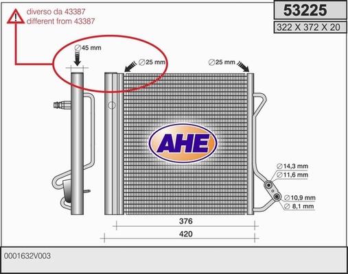 AHE 53225 - Конденсатор, кондиціонер avtolavka.club