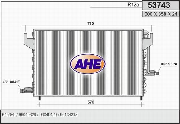 AHE 53743 - Конденсатор, кондиціонер avtolavka.club