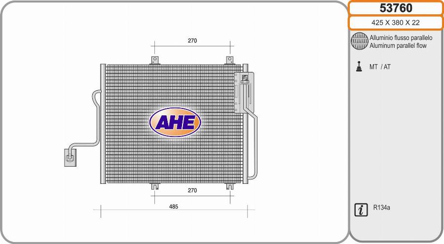 AHE 53760 - Конденсатор, кондиціонер avtolavka.club