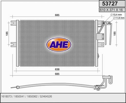 AHE 53727 - Конденсатор, кондиціонер avtolavka.club