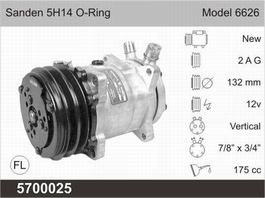 AHE 5700025 - Компресор, кондиціонер avtolavka.club