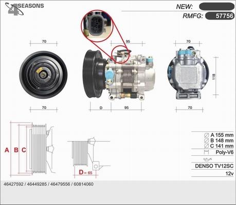 AHE 57756 - Компресор, кондиціонер avtolavka.club