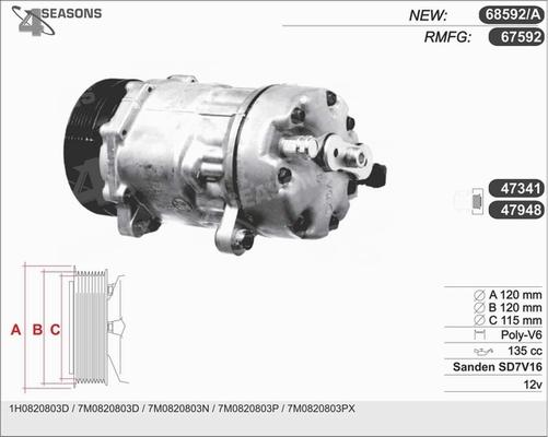 AHE 67592 - Компресор, кондиціонер avtolavka.club