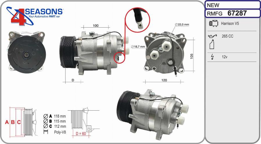 AHE 67287 - Компресор, кондиціонер avtolavka.club