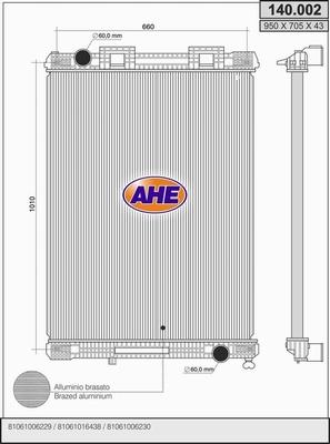 AHE 140.002 - Радіатор, охолодження двигуна avtolavka.club