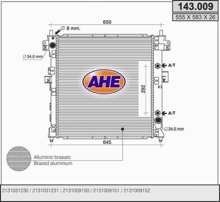 AHE 143.009 - Радіатор, охолодження двигуна avtolavka.club