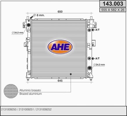 AHE 143.003 - Радіатор, охолодження двигуна avtolavka.club