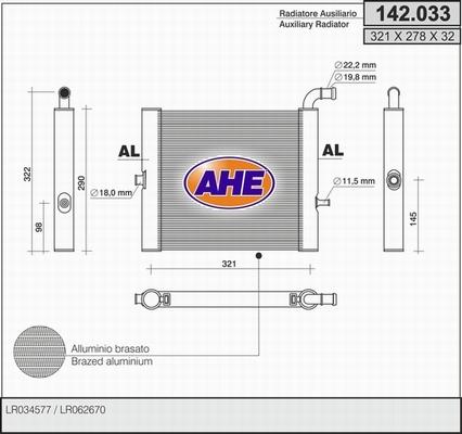 AHE 142.033 - Радіатор, охолодження двигуна avtolavka.club