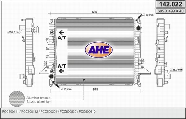 AHE 142.022 - Радіатор, охолодження двигуна avtolavka.club