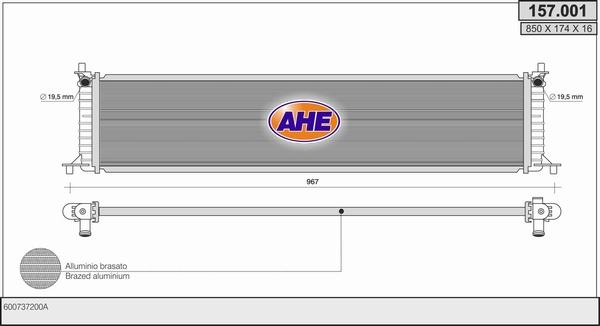 AHE 157.001 - Радіатор, охолодження двигуна avtolavka.club