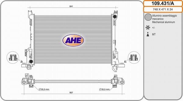 AHE 109.431/A - Радіатор, охолодження двигуна avtolavka.club