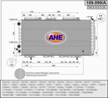 AHE 109.099/A - Радіатор, охолодження двигуна avtolavka.club