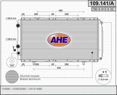 AHE 109.141/A - Радіатор, охолодження двигуна avtolavka.club