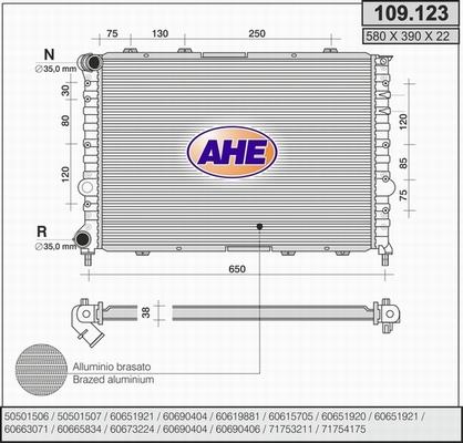 AHE 109.123 - Радіатор, охолодження двигуна avtolavka.club