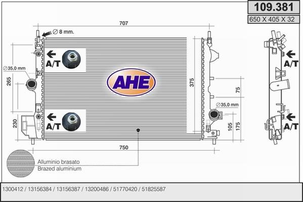 AHE 109.381 - Радіатор, охолодження двигуна avtolavka.club