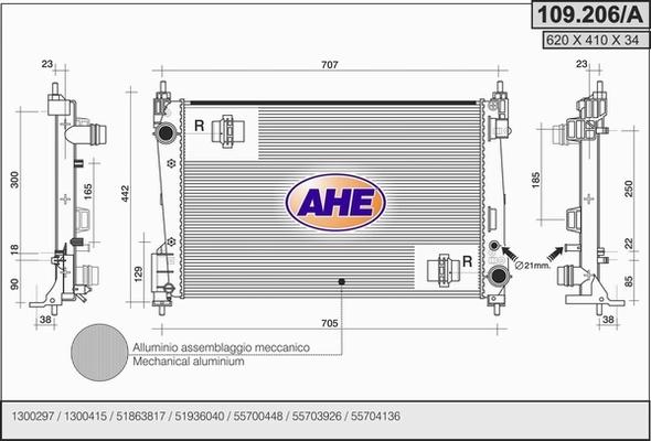 AHE 109.206/A - Радіатор, охолодження двигуна avtolavka.club