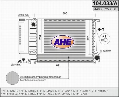 AHE 104.033/A - Радіатор, охолодження двигуна avtolavka.club