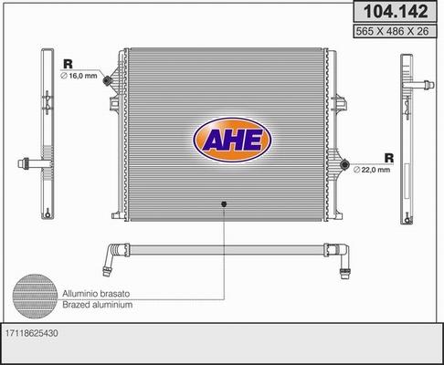 AHE 104.142 - Радіатор, охолодження двигуна avtolavka.club