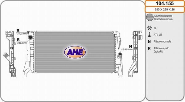 AHE 104.155 - Радіатор, охолодження двигуна avtolavka.club
