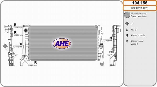 AHE 104.156 - Радіатор, охолодження двигуна avtolavka.club