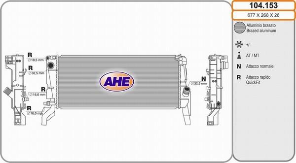 AHE 104.153 - Радіатор, охолодження двигуна avtolavka.club