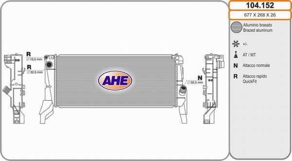 AHE 104.152 - Радіатор, охолодження двигуна avtolavka.club