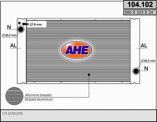 AHE 104.102 - Радіатор, охолодження двигуна avtolavka.club